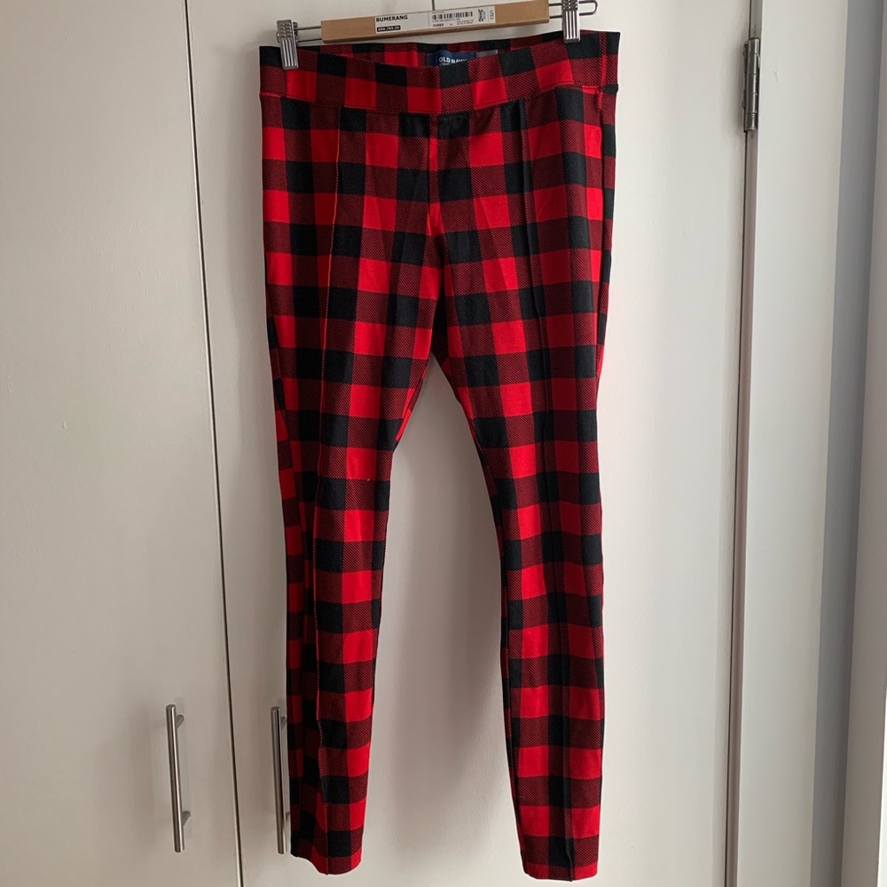 Plaid stretch pants/ leggings